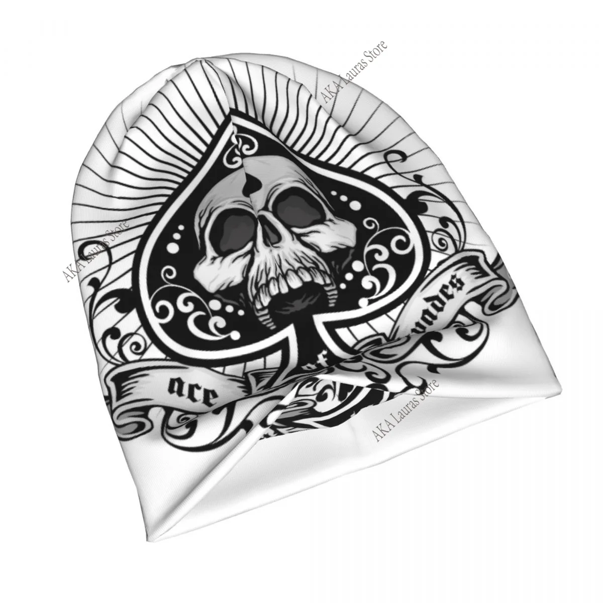 Ace Of Spades Heavy Rock Music Autumn Female Warm Beanies Double Used Outdoor Bonnet Hats