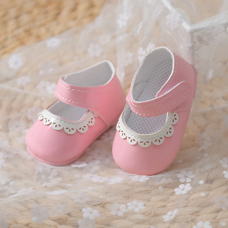 New 7.5-8cm Doll Shoes for 55cm Reborn Doll Toy 21inch Baby Doll Accessories Cute PU Leather Dolls Shoes Dress Up Girl Toys