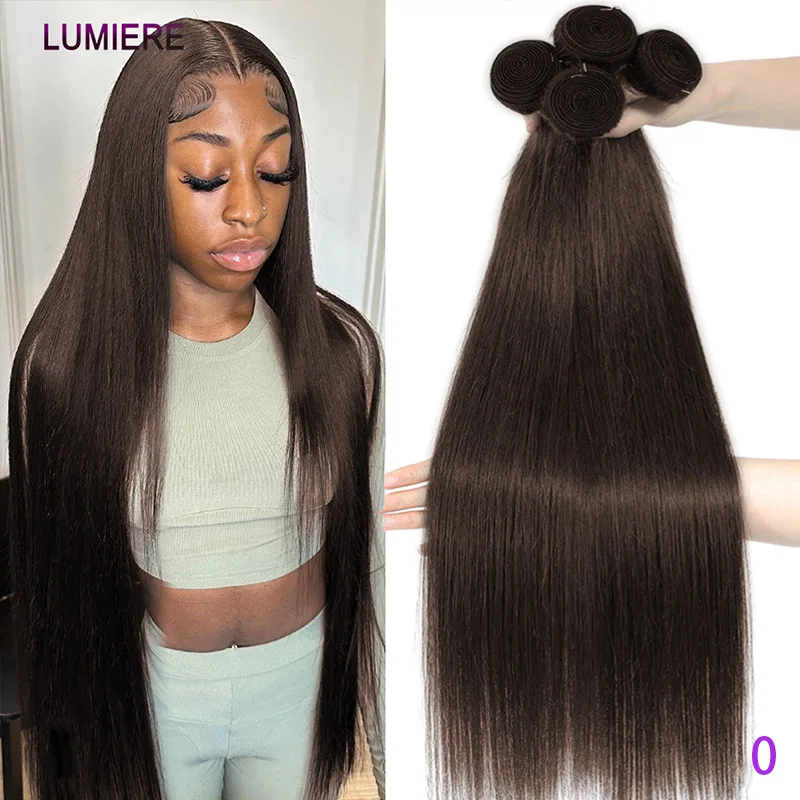 Chocolate Brown 20A 100% Human Hair Raw Virgin Unprocessed Hair Extensions Bone Straight 3 4 Bundles Double Weft Bulk Braiding H