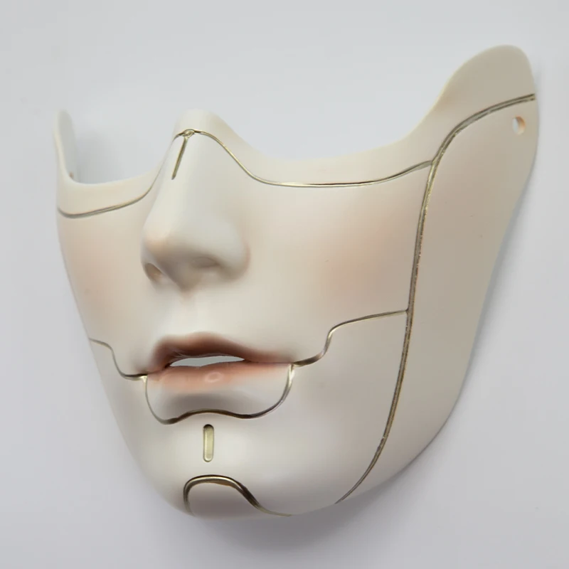 Cyberpunk Mask for Men PU Carbon Ceramic Cyber Half Face Women Futuristic Punk Mechanical Mask Prom Cosplay Carnaval Mask Gifts
