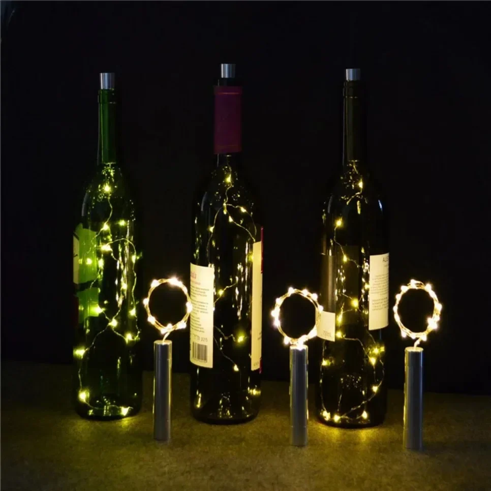 Guirnalda de luces LED para botellas de vino, 3M, 30 luces LED de corcho, alambre de cobre, luces de hadas estrelladas, lámpara navideña con pilas AA para decoración del hogar