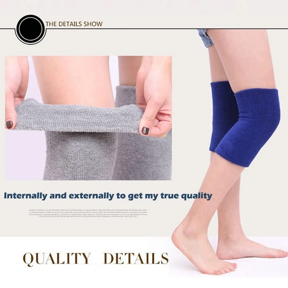 Unisex Elastic Towel Knee Pads, Elderly Knee Barce Support, Sports, Warm Thermal Knee Sleeves for Arthritis Relief, 1Pair