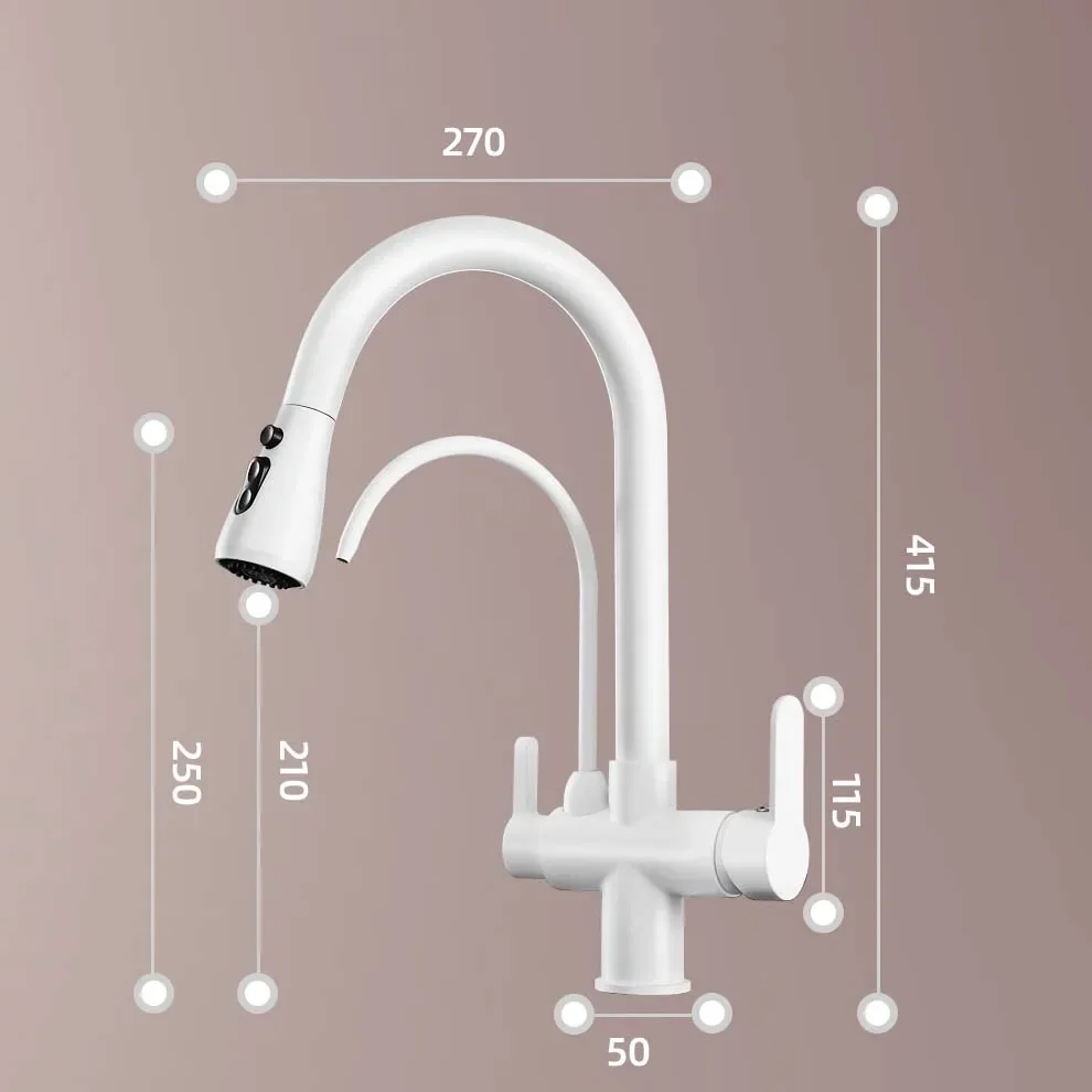 New Arrival  Sensor Hot and Cold Kitchen Faucet Mixer with Drinking Water Taps 3 In One Ways Pull Out Kitchen Sink Faucets