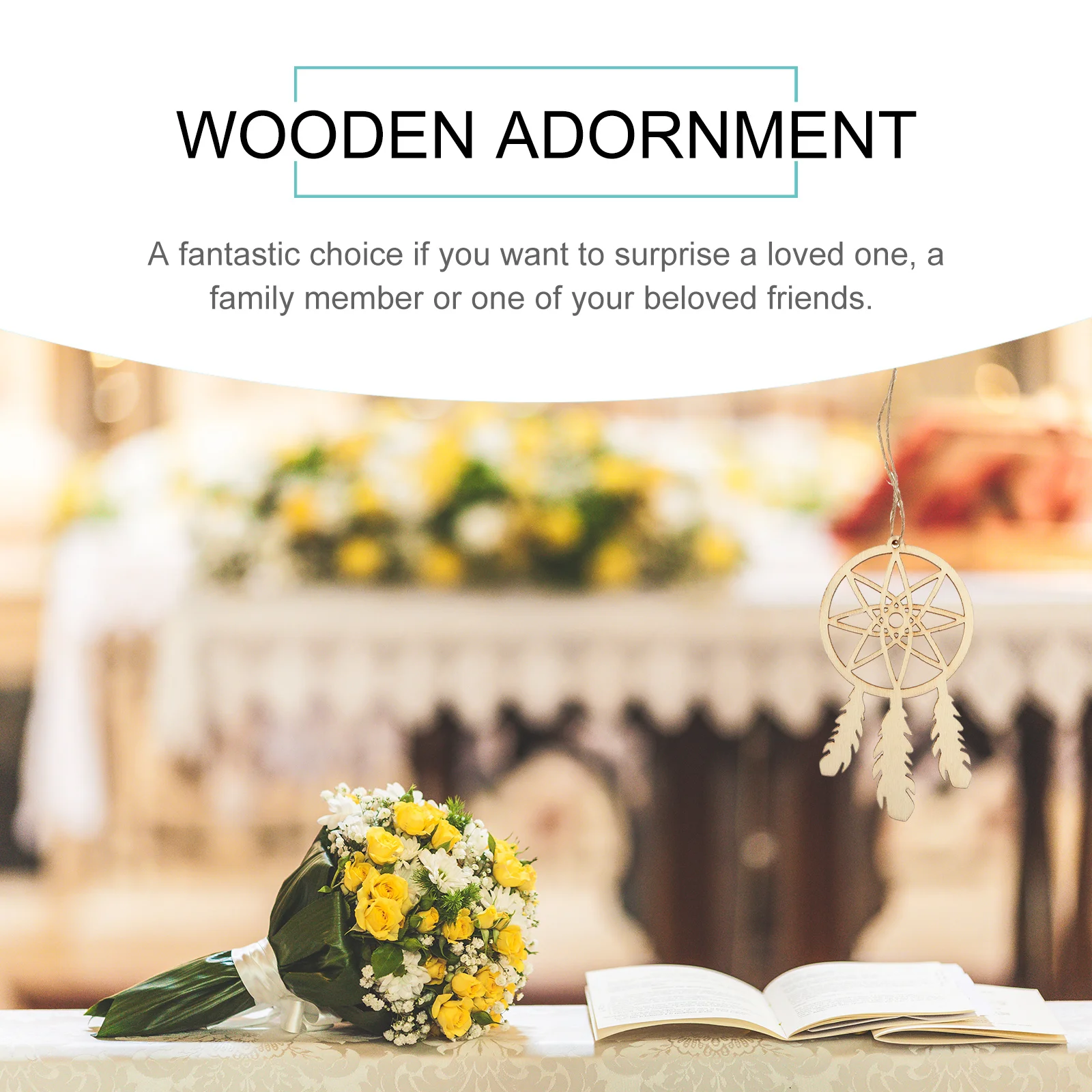 

50Pcs Wooden Dream Catcher Wall Hanging Pendant Ornament Home Decoration DIY Craft for Bedroom Living Room Catcher