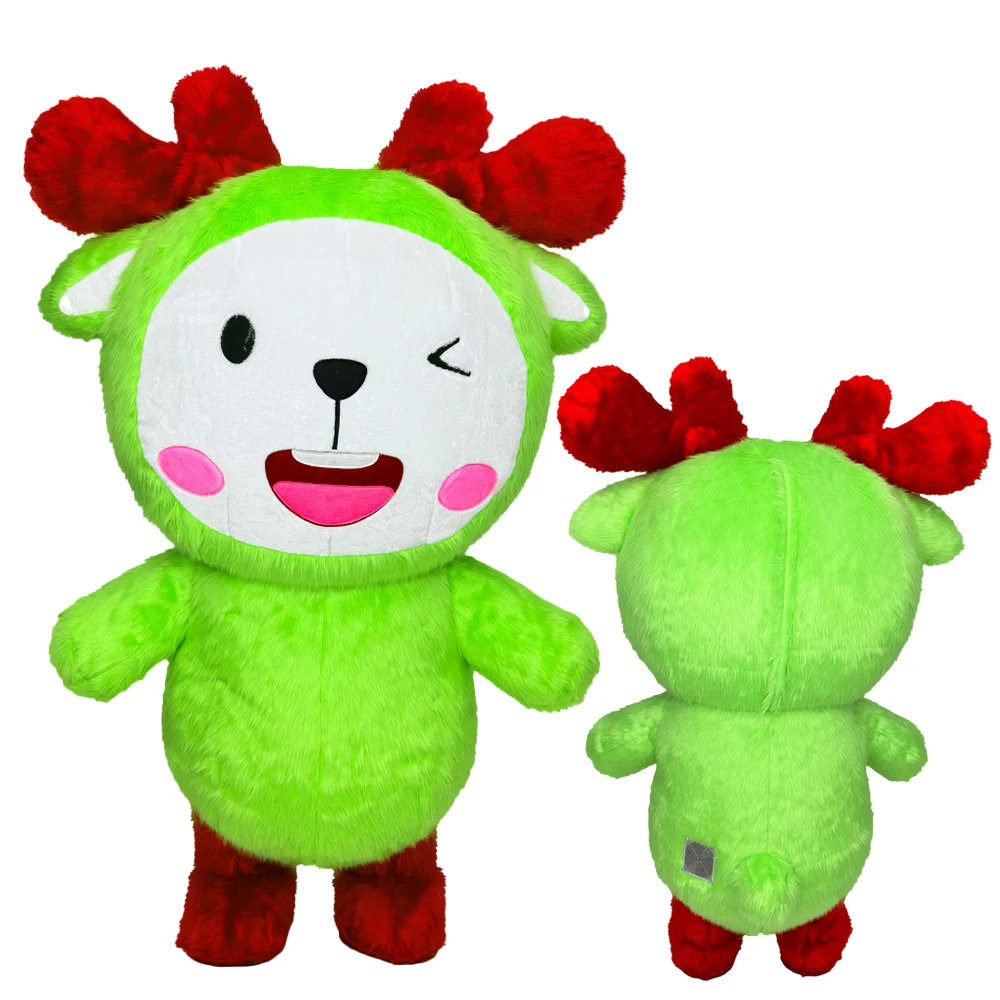 

Inflatable Plush Cartoon Deer Costume Mascot Adult Character Cosplay Animal Halloween Christmas Party Event Set