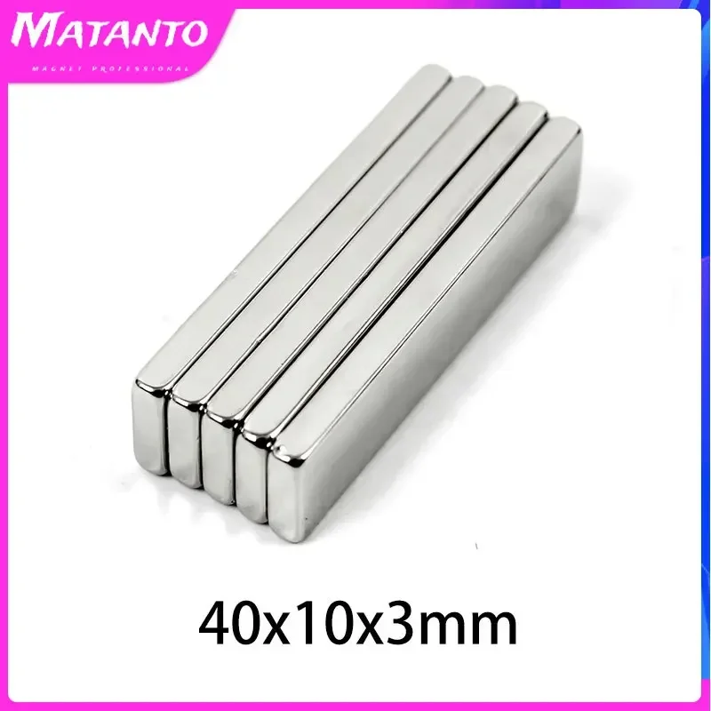 

5/10/20PCS 40x10x3mm Block Powerful Strong Magnetic Magnets N35 Quadrate Permanent NdFeB Magnet