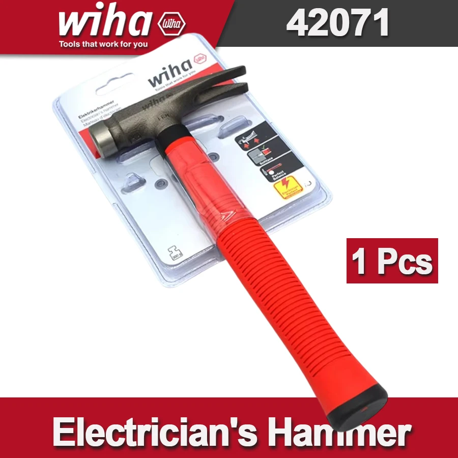 

WIHA Woodworking Pure Steel Claw Hammer with Flat Claws Carpenter DIY Tool Electrician's hammer Furniture Repair 42071