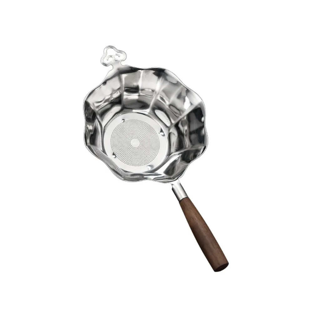 

Portable Octagonal Lotus Leaf Cloud Tea Strainer Alloy Vintage Tea Filter Fine Mesh Chinese Traditional Tea Separator Office
