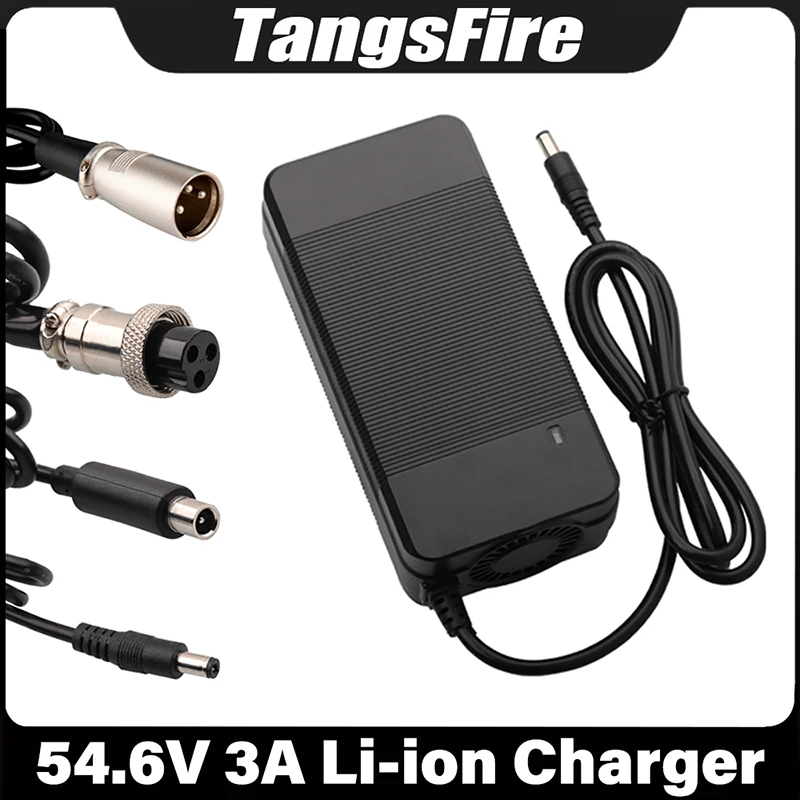 54.6V 3A Lithium Battery Charger 13S For 48V Electric Scooter Bike Li-ion Battery Charger GX16/DC/XLR/RCA High Quality Connector