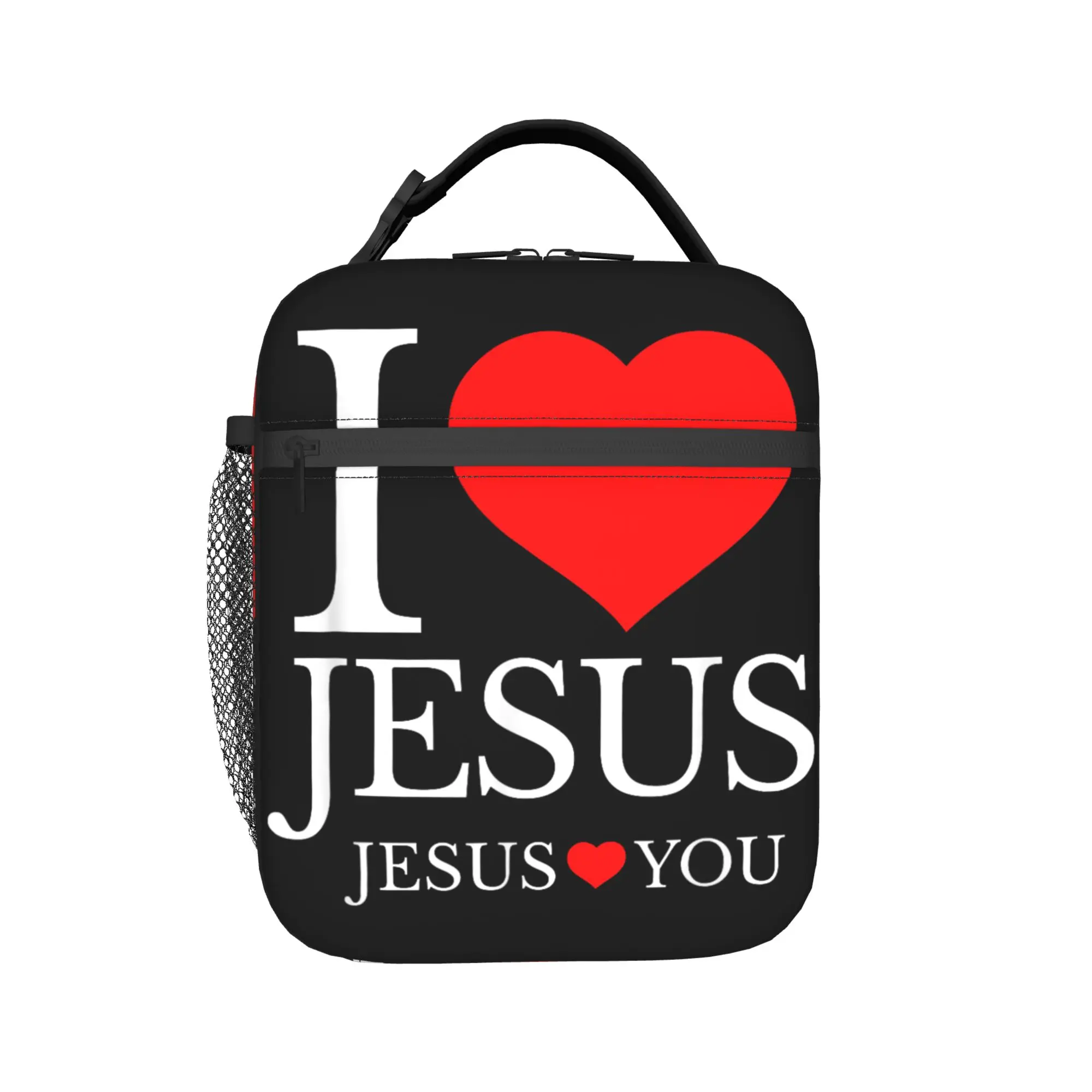 I Love Jesus Jesus Loves You Christian Lunch Bag  Fashion Lunch Box Picnic Portable Thermal Tote Handbags For Child Cooler Bag