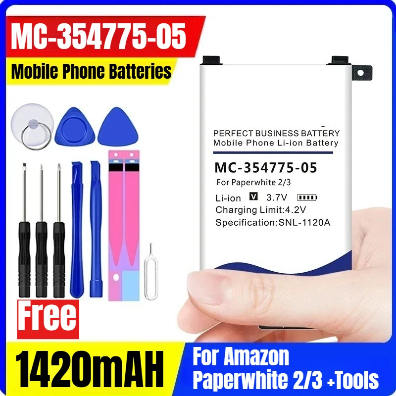 

MC-354775-05 3.7V 1420mAH Mobile Phone Batteries for Amazon Paperwhite 2/3 +Tools