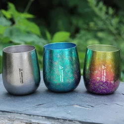 Rover Camel Titanium Water Cup 120ml Double Wall Insulated for Home Outdoor Camping Hiking Picnic Tea Cup Coffee Mug