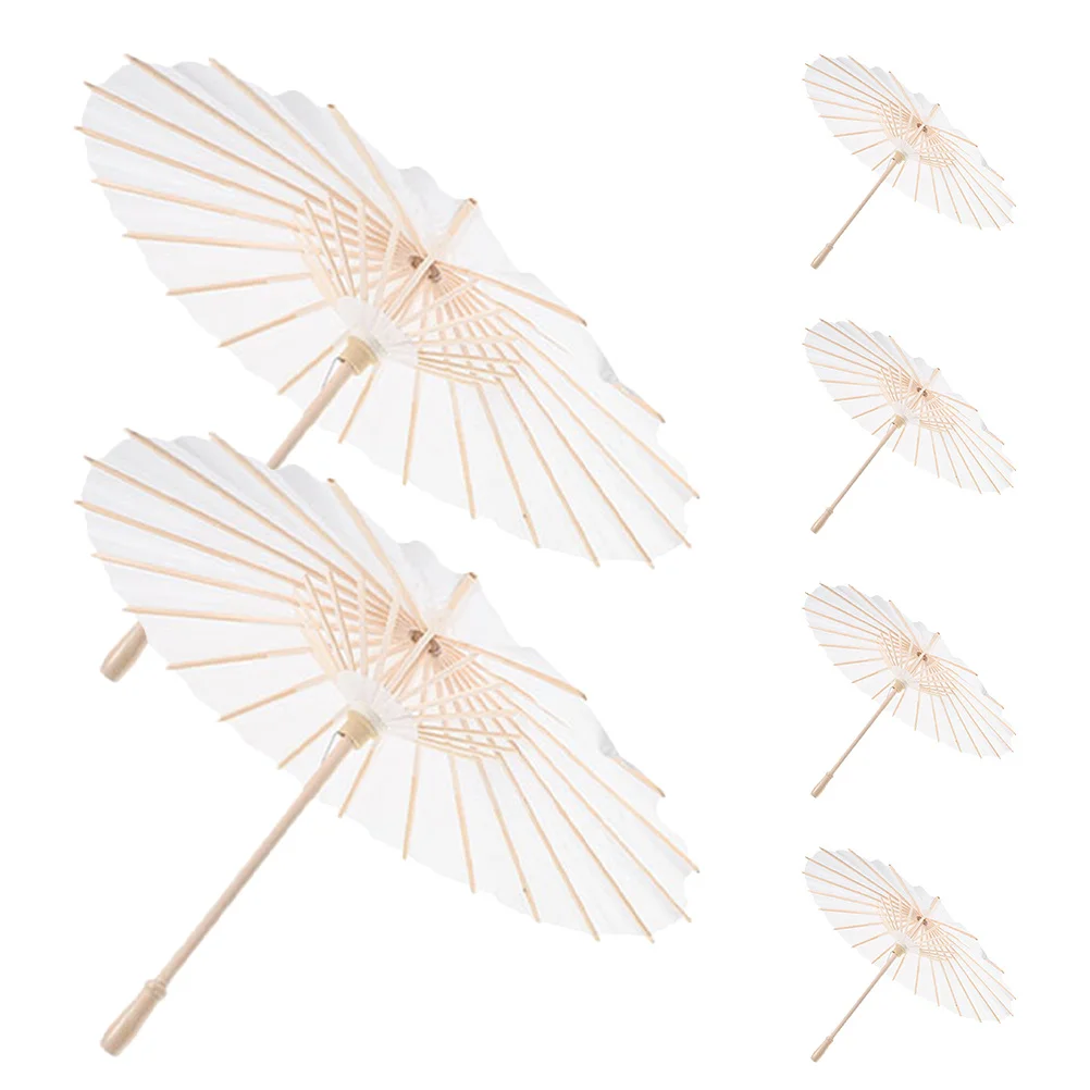 6 قطعة مظلات ورقية زيتية بيضاء مظلة صينية تقليدية لزينة الزفاف وحفلات الزفاف والمناسبات الخارجية على الطراز الياباني