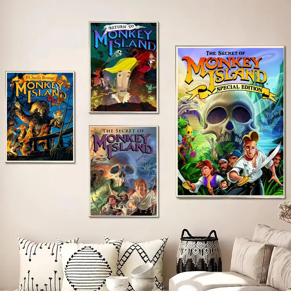 Game T-The Secret Of Monkey Island Painting Calligraphy Canvas Poster Wall Art for Living Room Bedroom Cafe Decor Gift