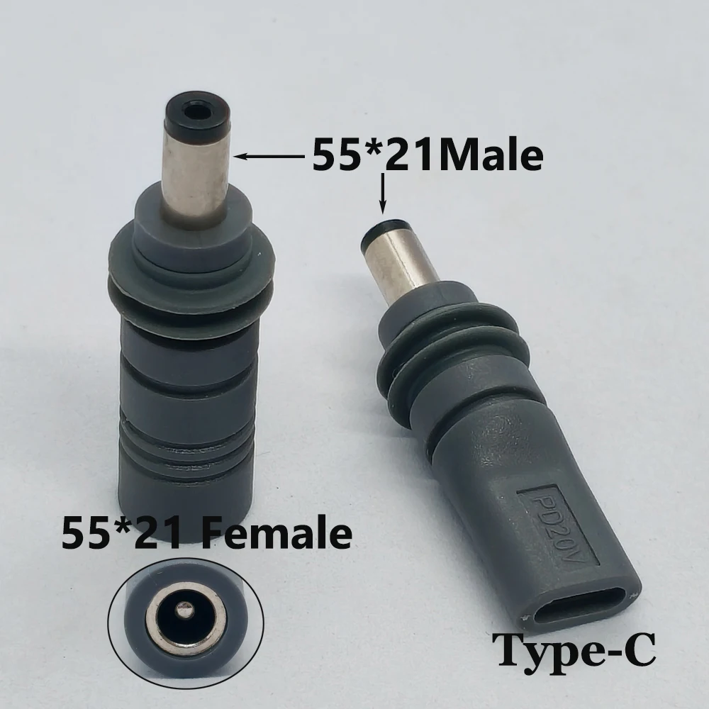 1 Stück Typ-C-Buchse/DC5521-Buchse auf DC5521-Stecker Stromadapter für Starlink Mini PD100W Anschluss Ladebuchse Stromversorgung – Detail 1