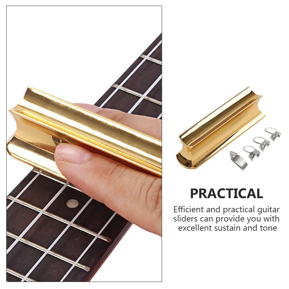 5 قطعة الفولاذ المقاوم للصدأ شريط لهجة مقاوم للصدأ للجيتار الكهربائي المعادن إصبع الشريحة اللفة الصلب الشريحة الغيتار الملحقات أداة #2