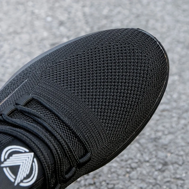 Breathab Lightweight Men's Knit Sneakers Slip Resistant Training For Running Basketball Black White Sports Shoes PU_vogvips.com