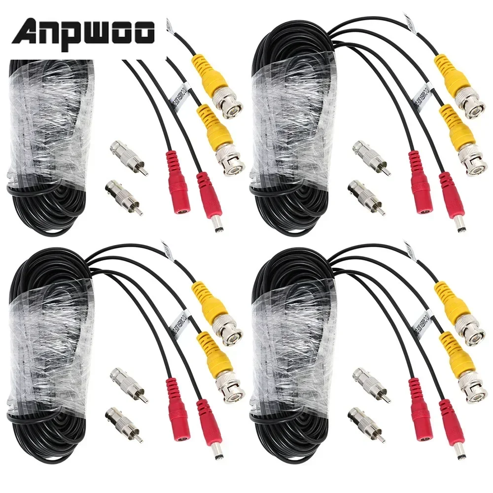 Surveillance Security CCTV Camera Accessories DVR for 4pcs/lot 32ft 10M Siamese Cable with BNC DC Connector for Video and Power