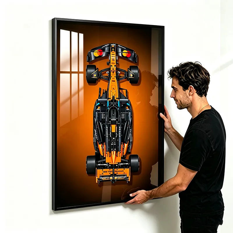 New Wall Display Frame for LEGO 42228 McLaren MCL39 F1 Race Car, Top View Wallboard, Adult Collectible Home Decor Accessory