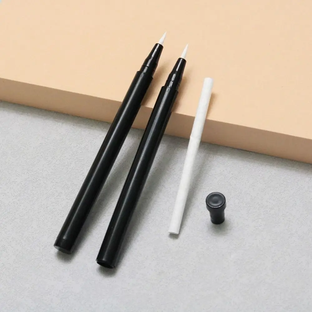 10Pcs 2ml Eye Liner Bottle Empty Straight Liquid Type Cosmetic Containers Cotton Core Black Refillable Bottle Makeup Packaging