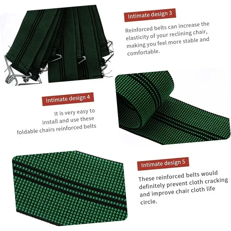3/6Pcs Reinforcement Load-Bearing Elastic Belt Recliner Strap Fastening Strap Reinforcement Strap for Outdoor Deck Chair image 6