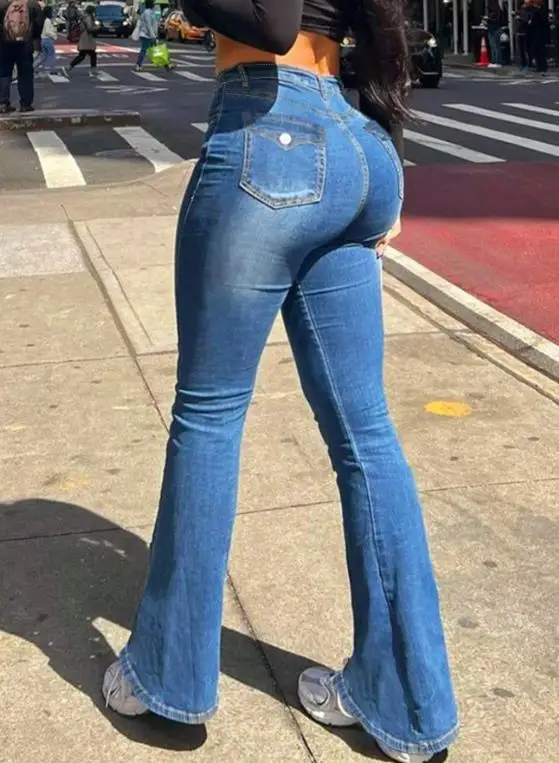 2026 New Women's Versatile Slim and Tall Tight Jeans with Bellbottom Pants