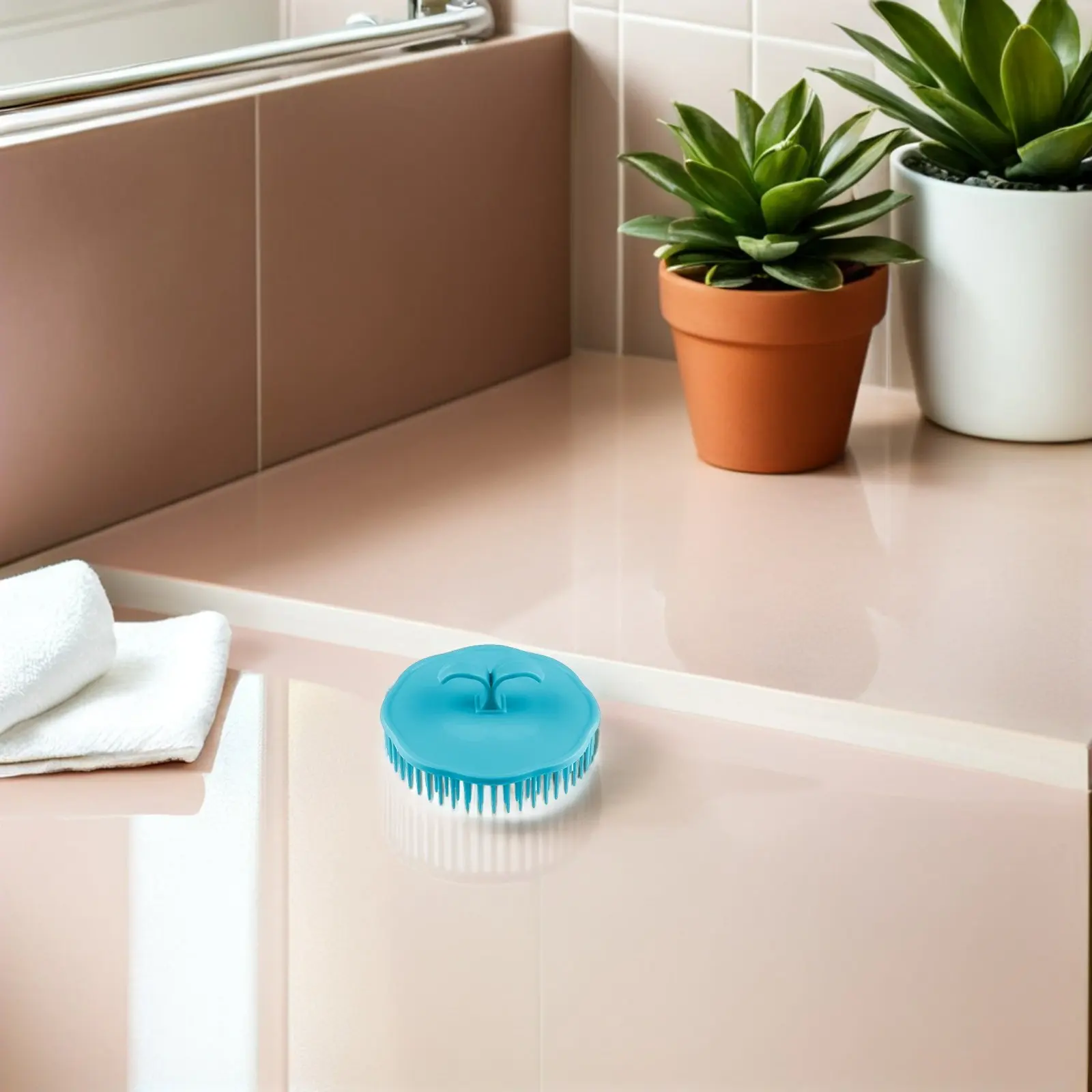 

5Pcs Removable Scalp Massage Shampoo Brush Eco Friendly Deep Hair Root Cleaning Round Shape Bath Shower Hair Brush Comb