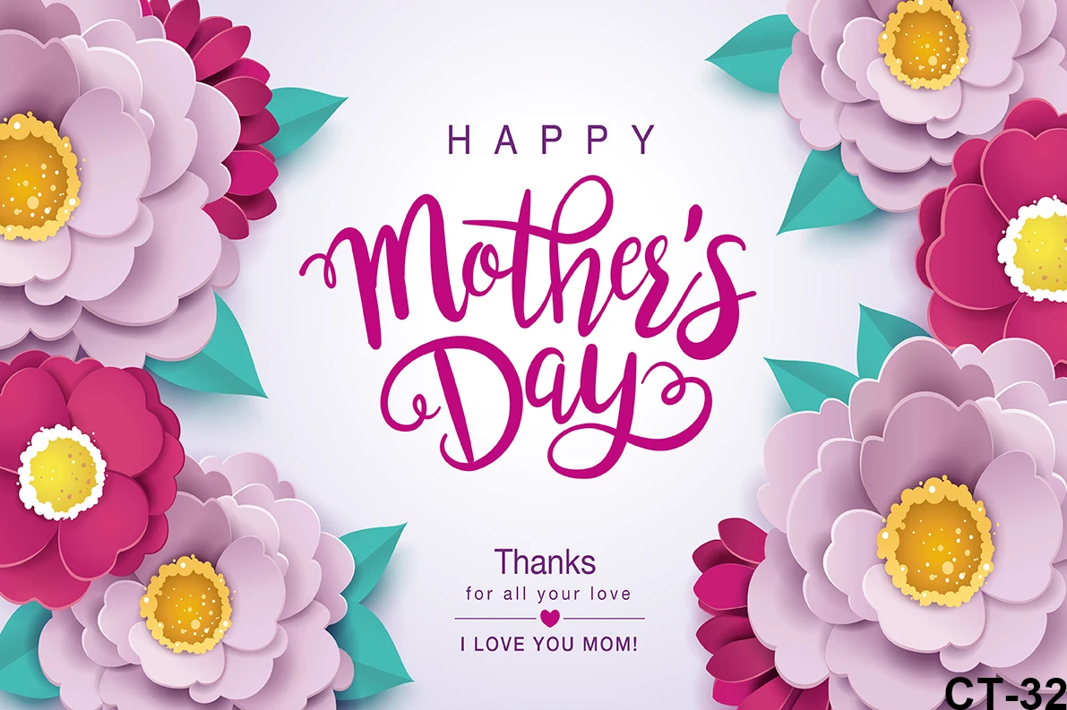 Happy Mother's Day Photography Backdrops Thanks Mother Party Photoshoot Backdrops Mom's Day Party Decorations Banner Backdrop