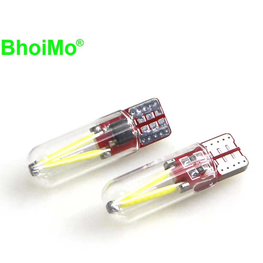 

BhoiMo 2PCS LED T10 Bulb W5W 194 168 COB t10 led car Lights w5w blue Interior Panel Dome Vehicle AUTO Signal Lamp Bulb Lights