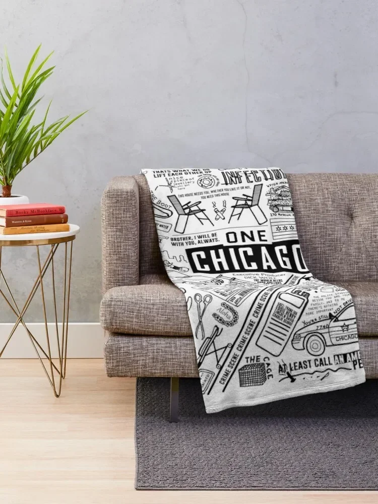 ONE CHICAGO COLLAGE Throw Blanket Thin Furrys halloween Hairy Weighted Blankets