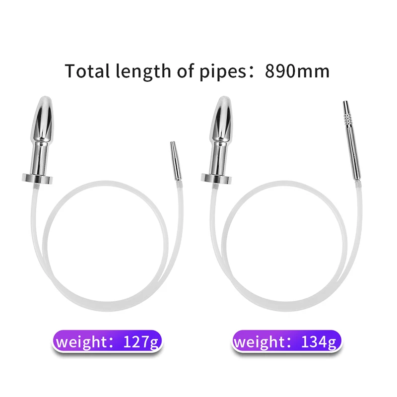 18+ Male Horse Eye Dilator BDSM Toy Circulation Enema Tube Connects Anal Plug Male Masturbation Device Sex Toy for Urethral Anal