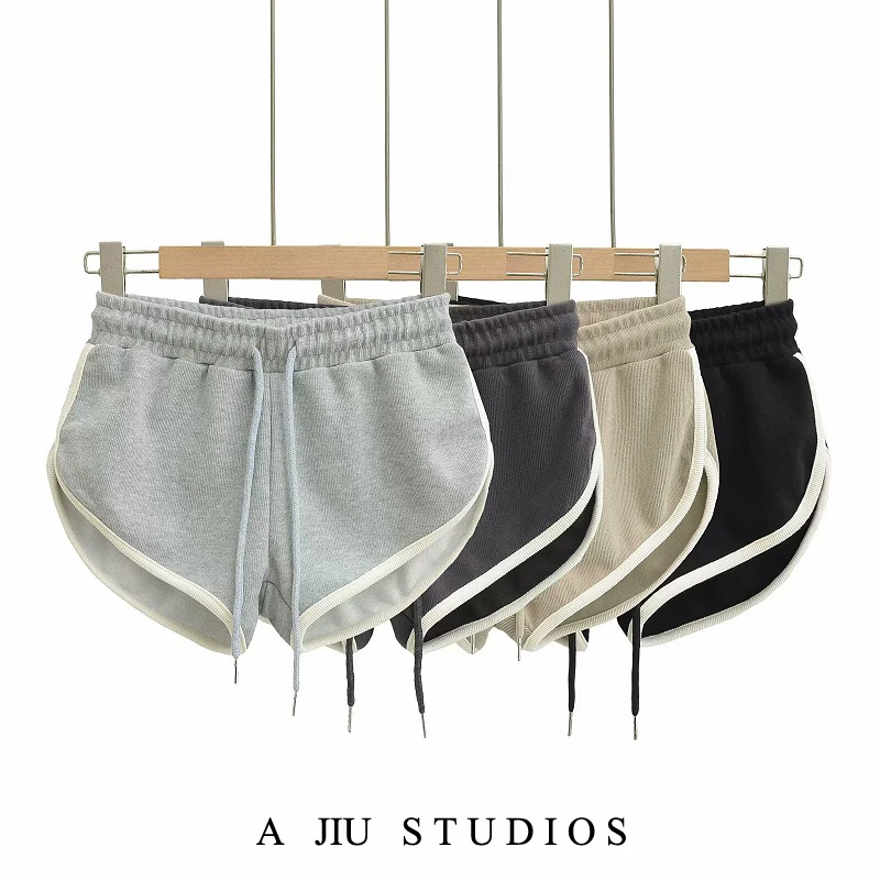 American Retro Spicy Girl Dstring Elastic Waist Color Blo  Sexy Slimming Long Leg Sport orts Home Hot Pants Trendy