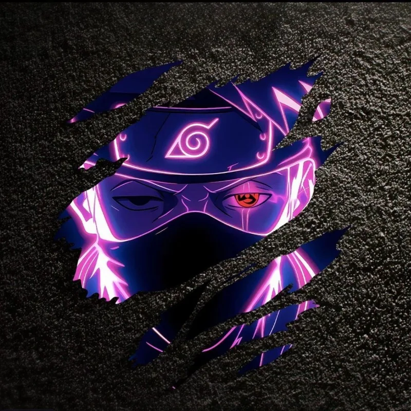 Naruto Tear Car Stickers Anime Periphery Purple Sasuke Body Scratch Coverage Decorative Stickers Laptop Motorcycle Decoration