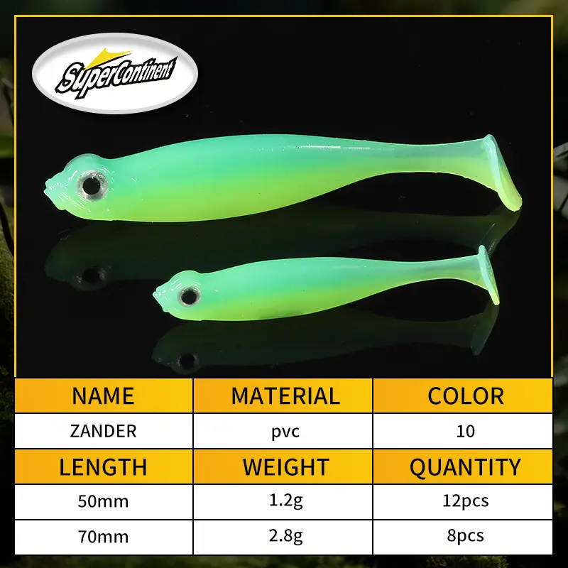 Iscas de pesca supercontinentes t-tail 5cm/7cm iscas macias de pesca silicone artificial nadar isca de plástico wobblers