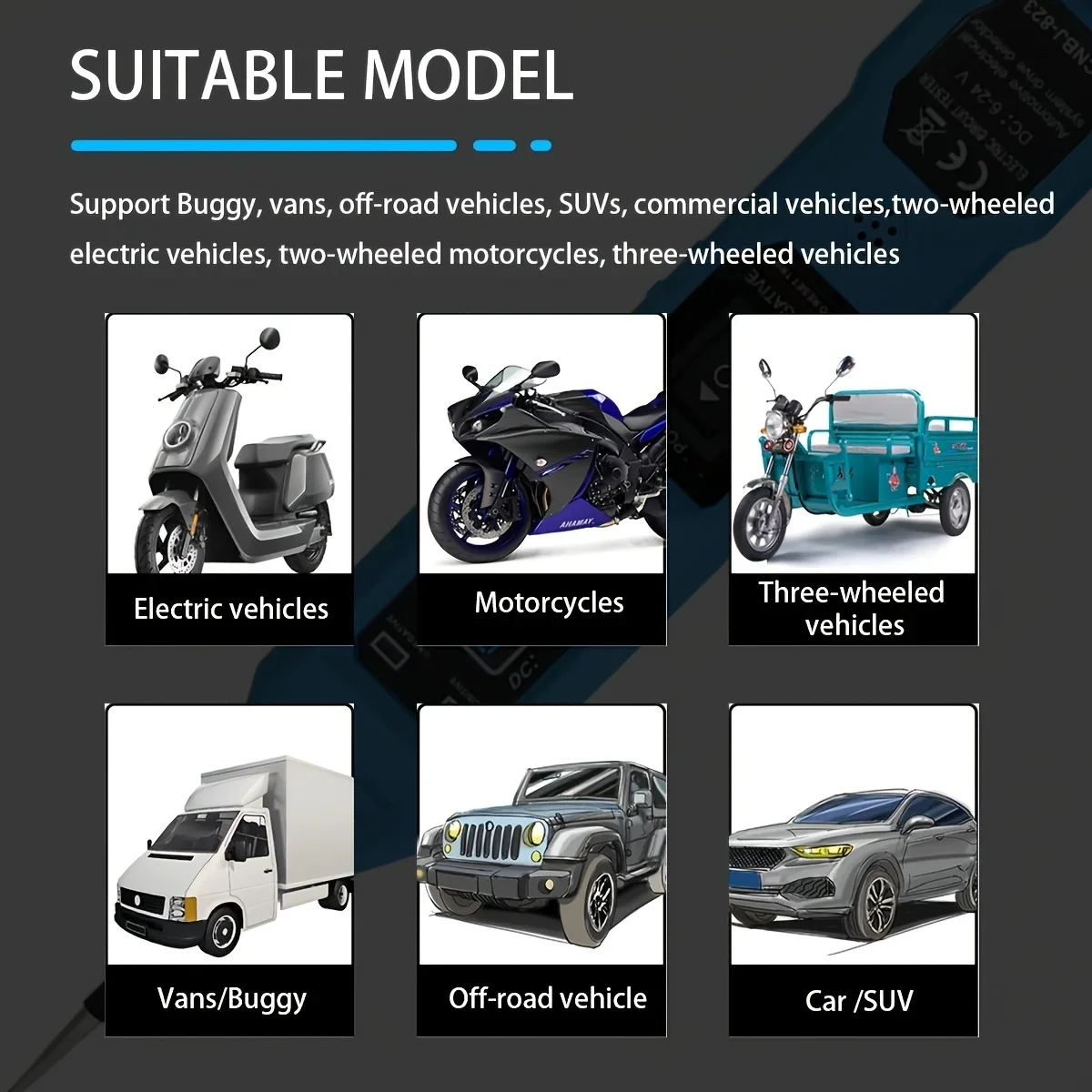 Smart Car Circuit Tester 823, with Led Voltage Display - USB Powered, Compatible with 3.5-36V Dc Vehicles