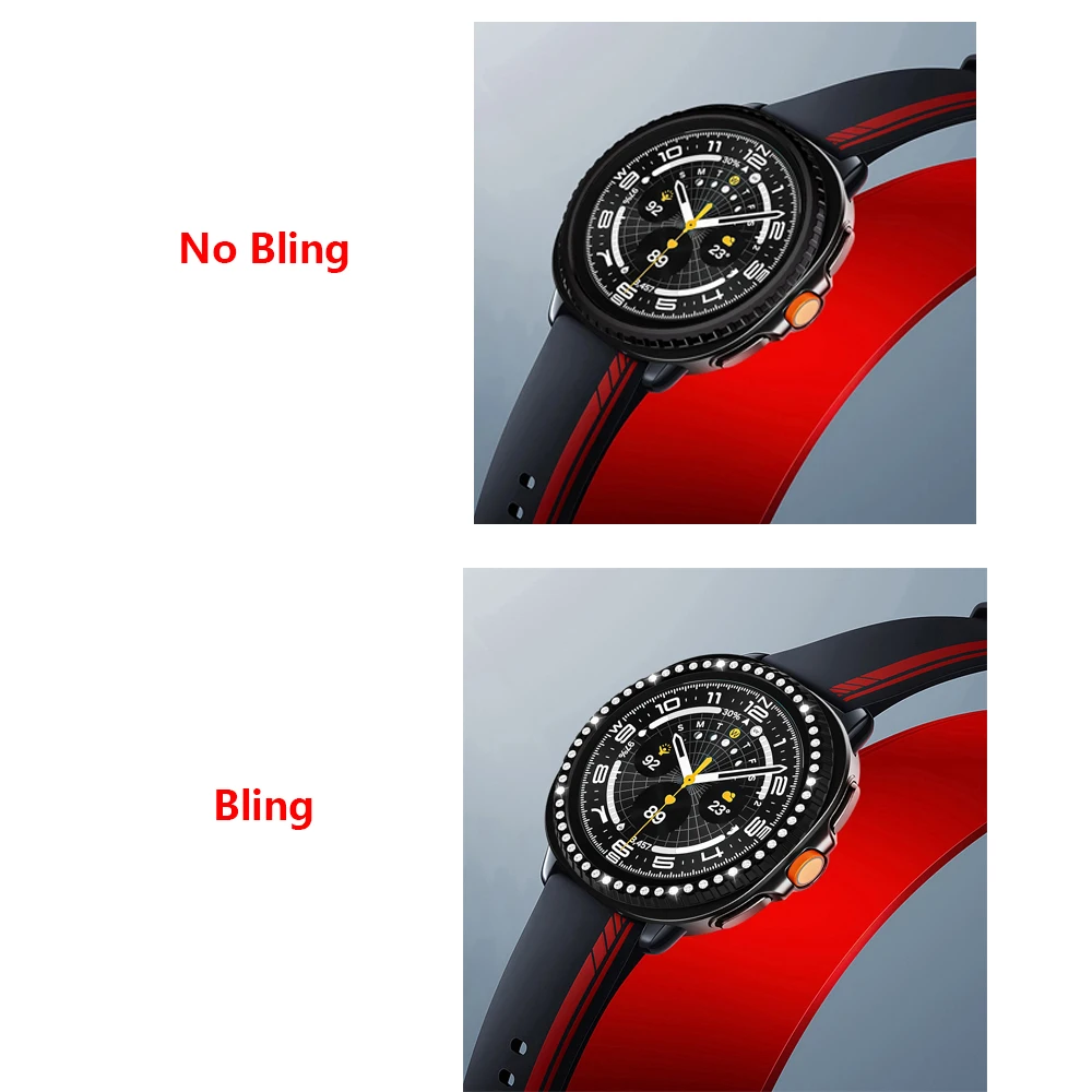 Bisel de PC ostentoso para Samsung Galaxy Watch 8 Classic, cubierta protectora de 46mm, parachoques de anillo de plástico para reloj 8, accesorios clásicos