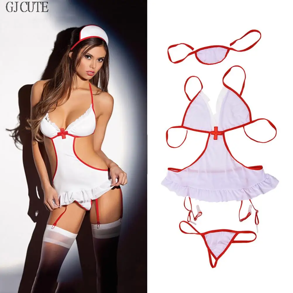 Hot Cosplay Nurse Babydoll Temptation Erotic Costume Transparent Sexy Underwear Sex Product Lenceria Sexy Sexy Lingerie