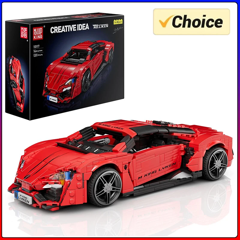 قالب الملك 10117 ألعاب السيارات التقنية الأحمر Lykan الرياضة سباق السيارات بنة التجمع سيارة الطوب مجموعة الاطفال هدية الكريسماس #1