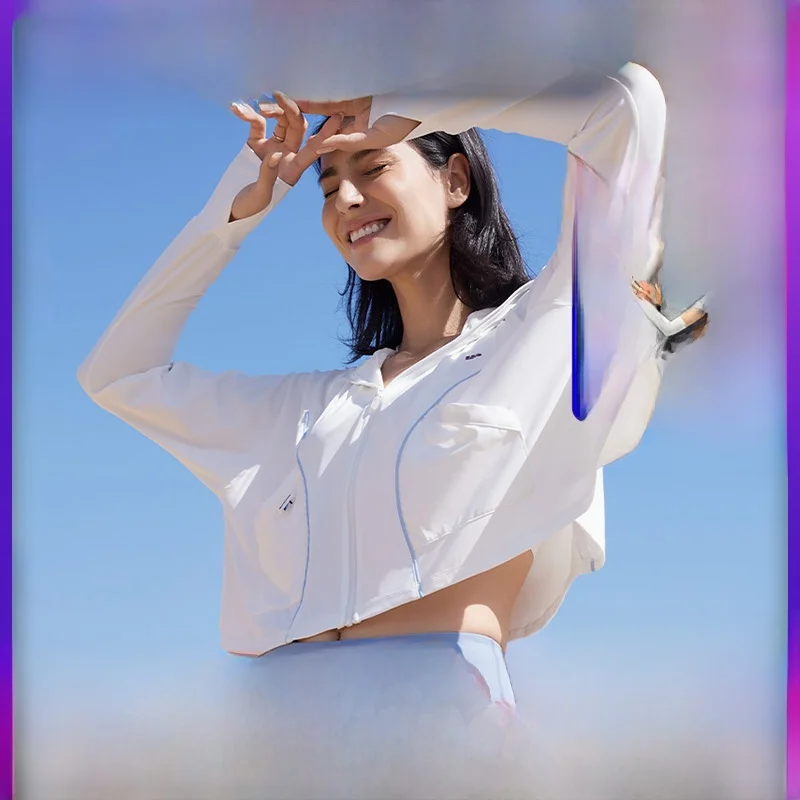 

Banana Le Ladies Outdoor Ice Silk UV Protection Clothing Breathable Lightweight Summer Sunscreen irt Full Body UV Protection