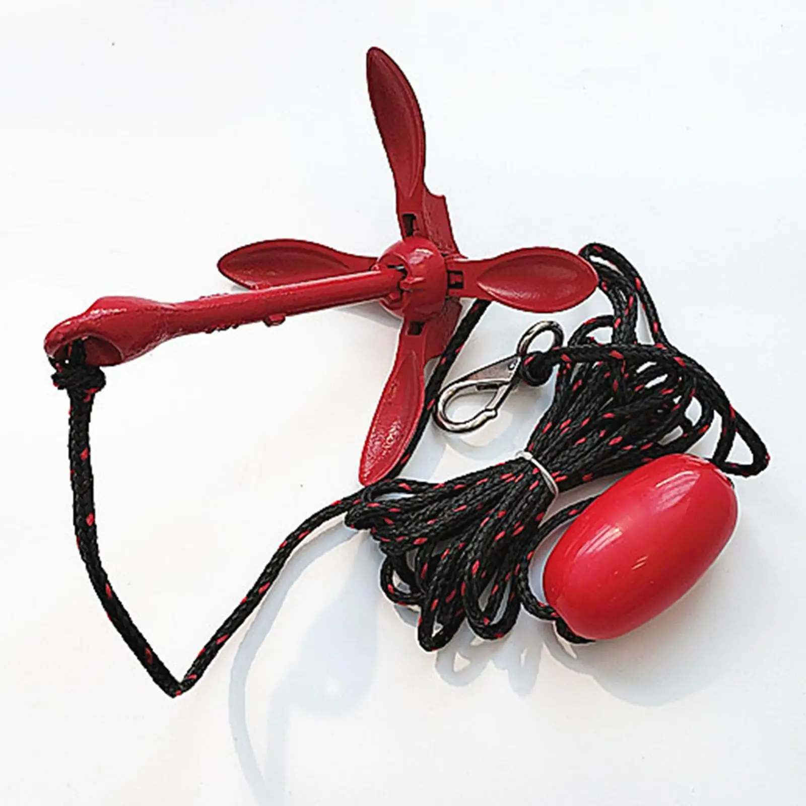 Red 3.5lb Boat Anchor Folding Grapnel Anchor High Performance Easy Use