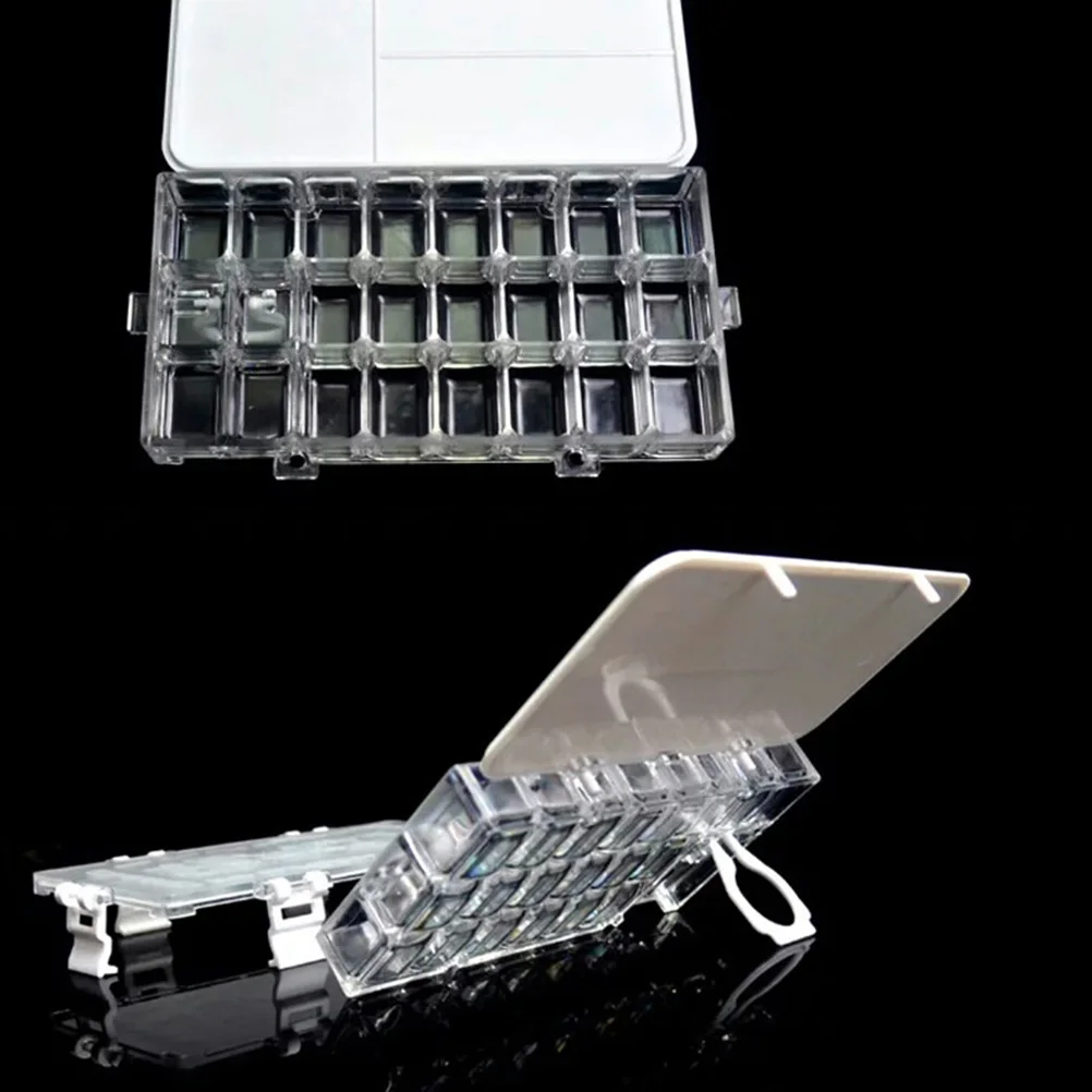 

24 Compartments Moisturizing Pigment Box Durable Plastic Palette 33 Compartments Foldable Painting Tray Color Mixing Artists