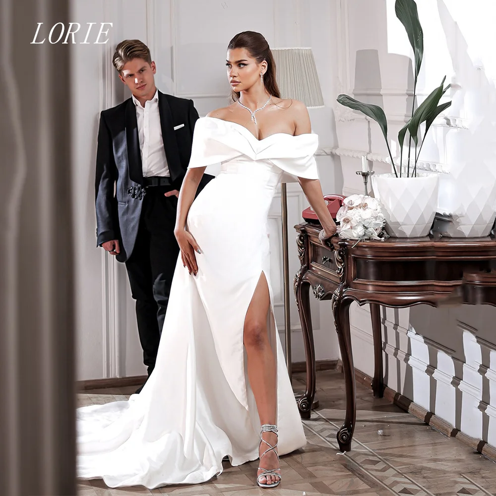 

LORIE Luxury Mermaid Wedding Dress Off The Shoulder Bridal Dresses Sweetheart Side Silt Wedding Gown Customized 2026