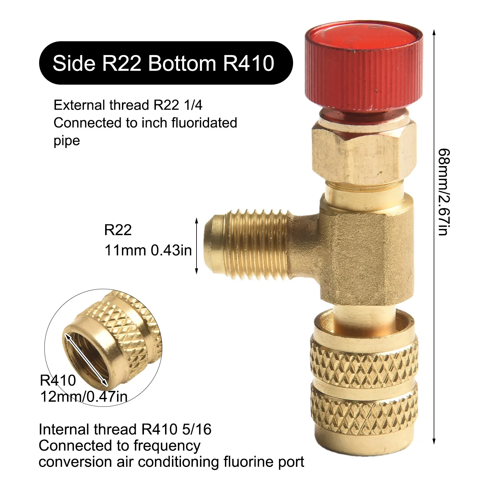 1pc Air Conditioning Fluoride Safety Valve R22 R410 Connector Safety Adapter Household Improvement Accessories