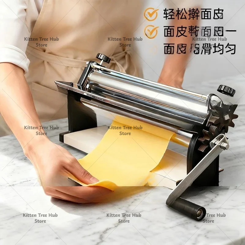 Manual Pasta Maker Stainless Steel 304 Dough Roller Adjustable Easy to Clean Durable Kitchen Tool