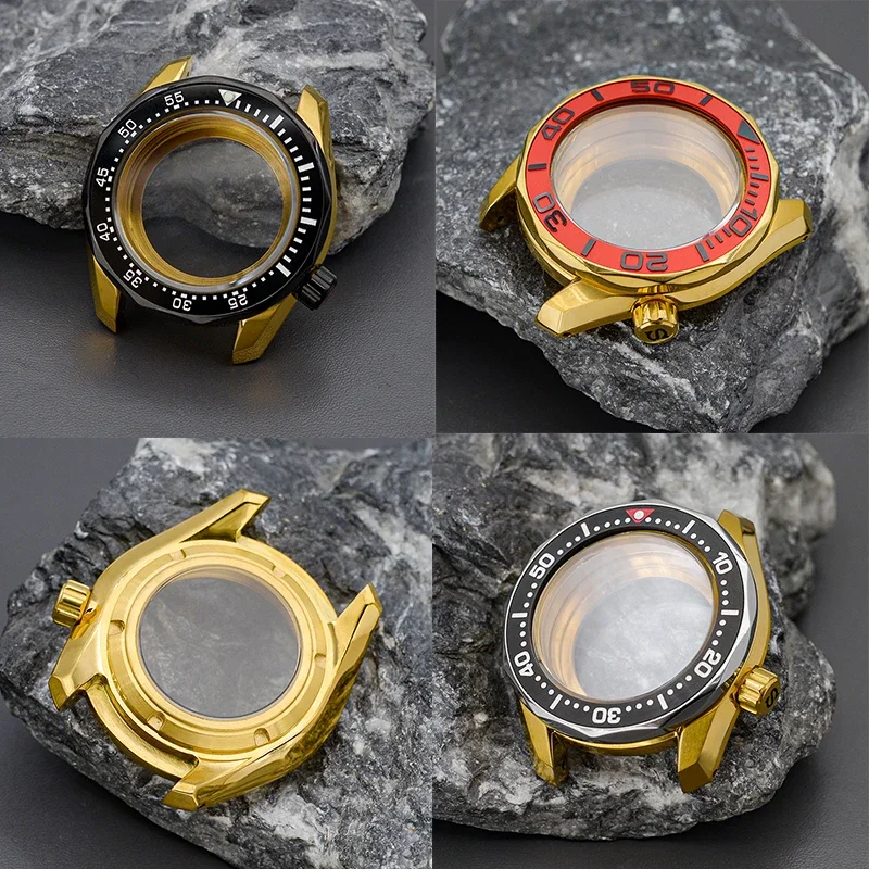 SPB185 SPB187 Gold Watch Case  WIth  NH35 NH36 4R 7S Movement 316L Stainless Steel 200M Waterproof Sapphire Crystal Watch Repair