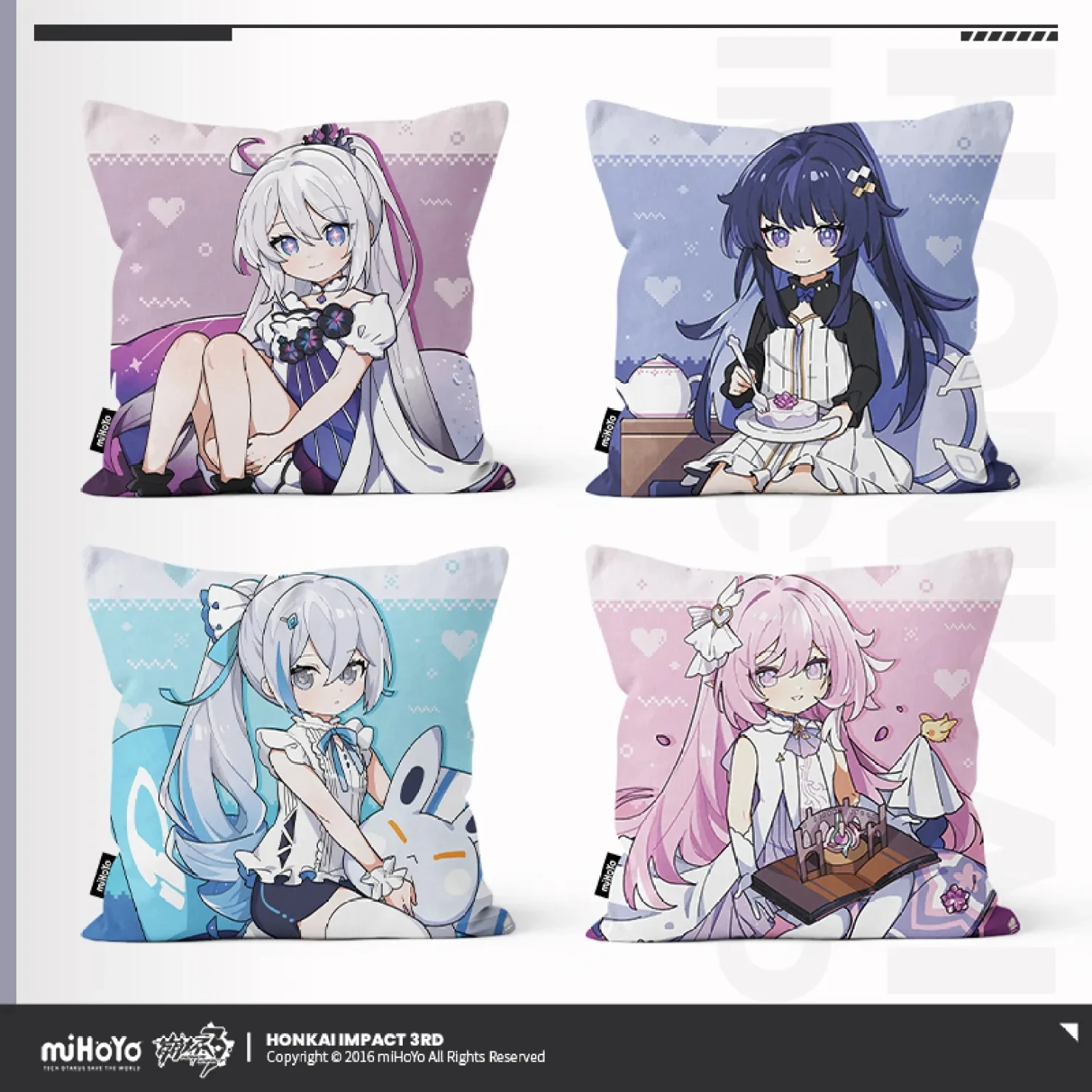 

Game Honkai Impact 3RD Cosplay Herrscher Theme Plush Pillow Anime Bronya Raiden Mei Kiana Elysia EGO Soft Cartoon Xmas Gift