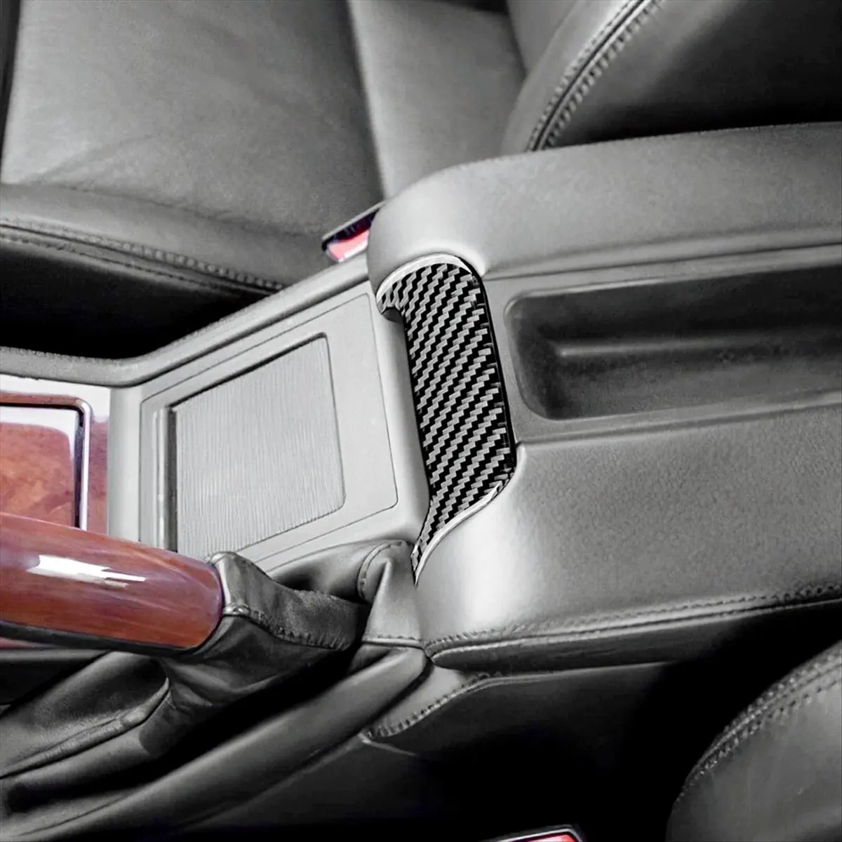 11-For BMW 5 Series E39 1998-2003 Soft Carbon Fiber Center Console Armrest Box Handle Cover Trim Interior Accessories