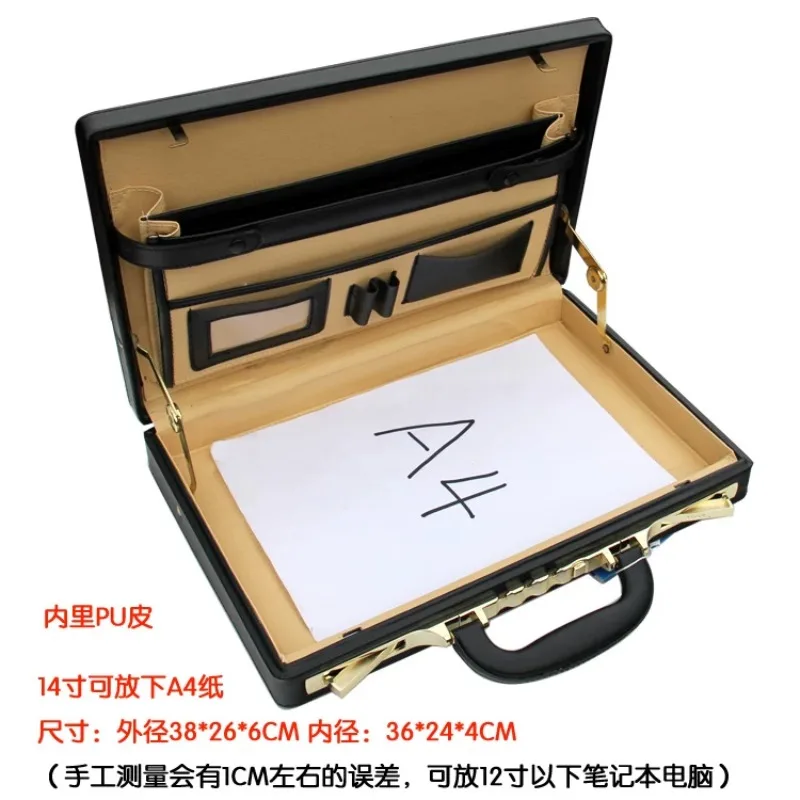 Ultra-thin Portable Briefcase, Business Password, Multi-function Computer Case, 14 Inch File Case