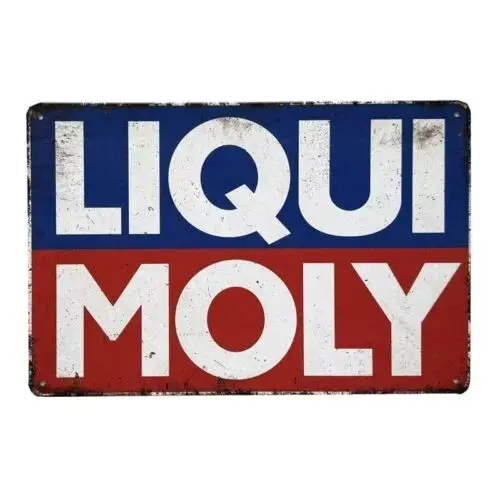 LIQUI MOLY Metall-Blechschild Retro Automotive Männerhöhle Garage Wandkunst Dekoration