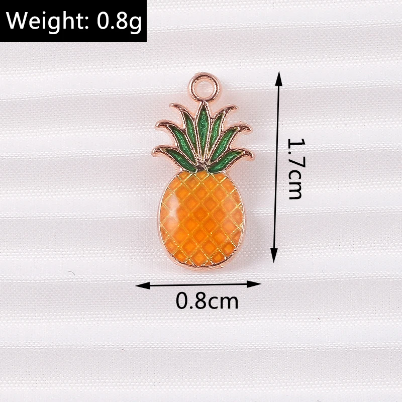 10 teile/los Mix Nette Emaille Obst Apfel Kirsche Ananas Traube Charms für Schmuck Machen Frauen Ohrringe Anhänger Halsketten Geschenke – Detail 30